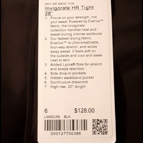 ☮️SOLD☮Lululemon Athletica Invigorate HR Tight 28" - Picture 11 of 11